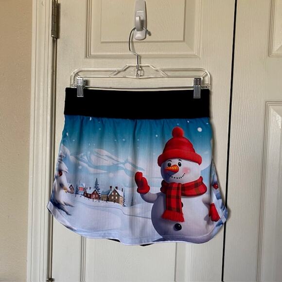 Unbranded Christmas Skort‎ Jack Frost Snowy Country Scene Pocket Women's Medium - Picture 3 of 13